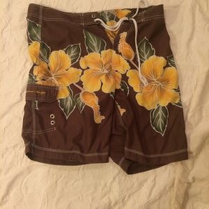 American Eagle Flat Front Sz 34 Men Swim Trunks